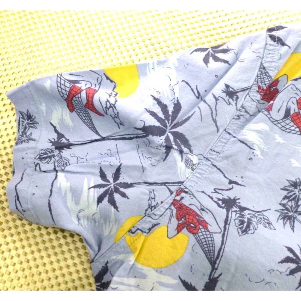 Marvel Mens XL Spider-Man Hawaiian Shirt Tropical Palm & Spider-Man Hammock Prin - Picture 9 of 12